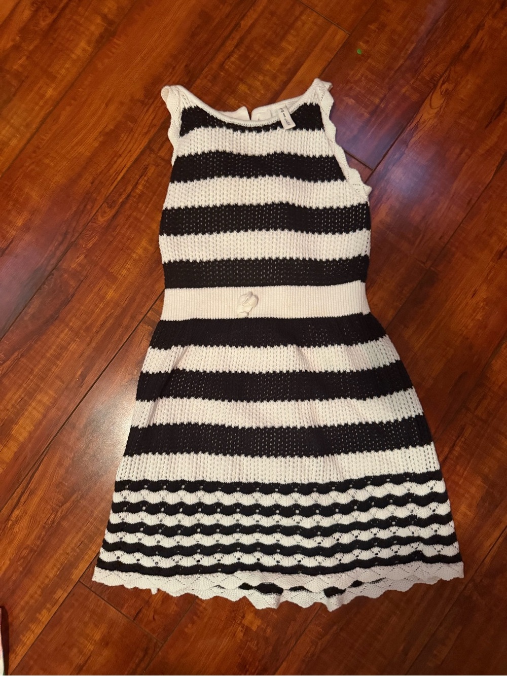Janie and Jack Black and White Striped Knit Dress